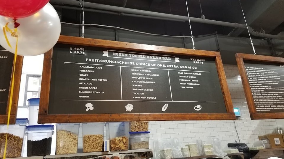 Buffet menu with soup and hot dishes